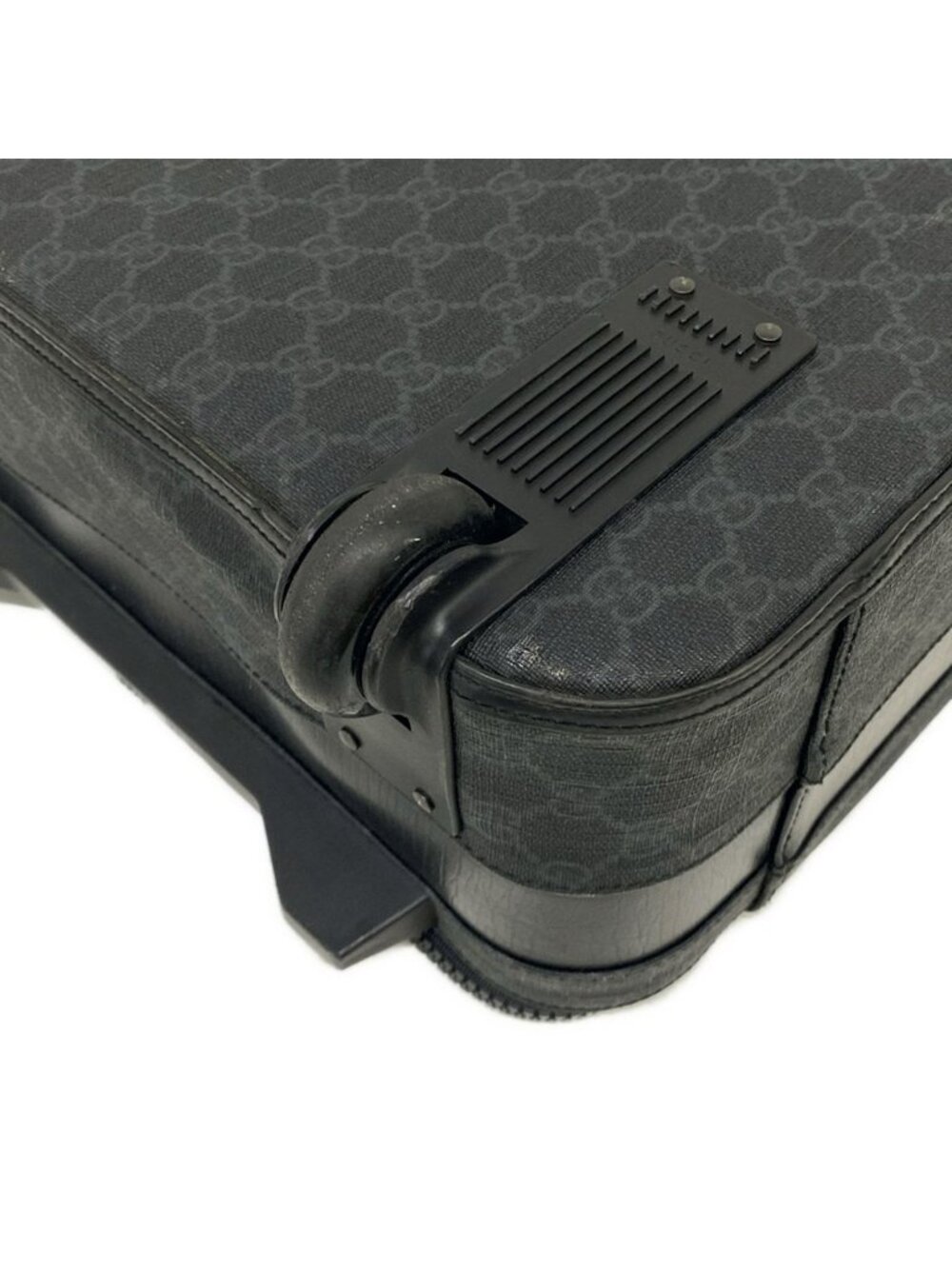 Gucci Travel Bag GG Supreme Black Dark Gray Leather - Picture 6 of 15